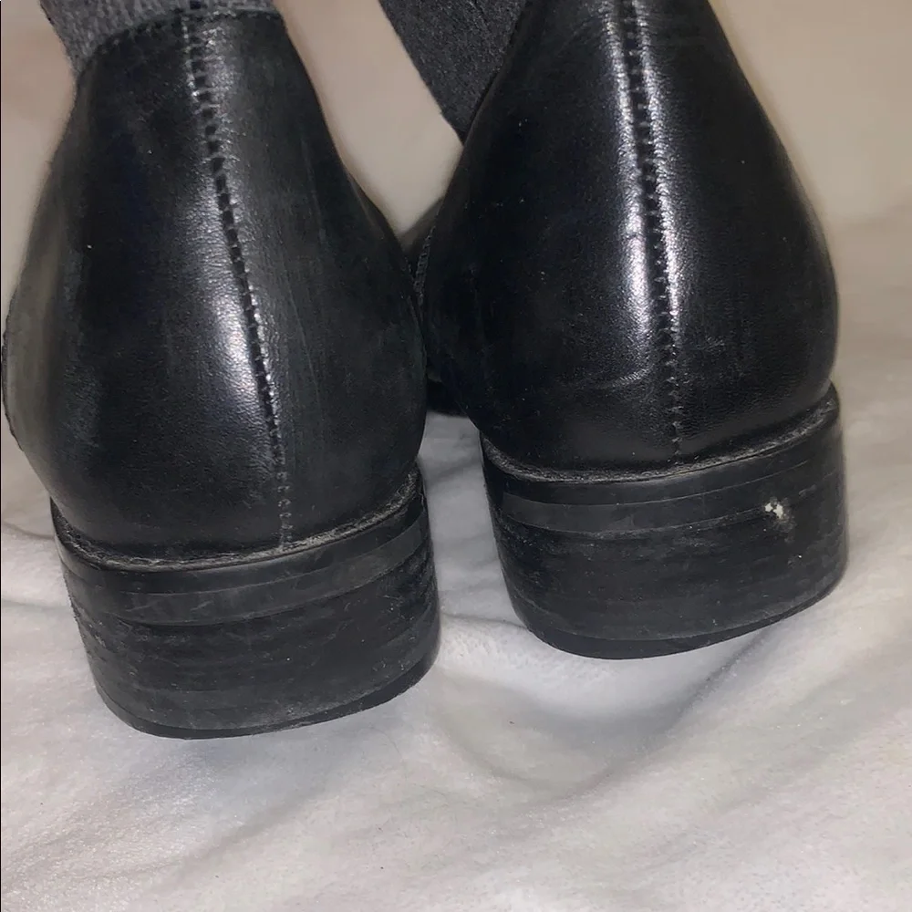 Franco Fortini Black and Gray Over the Knee Boots